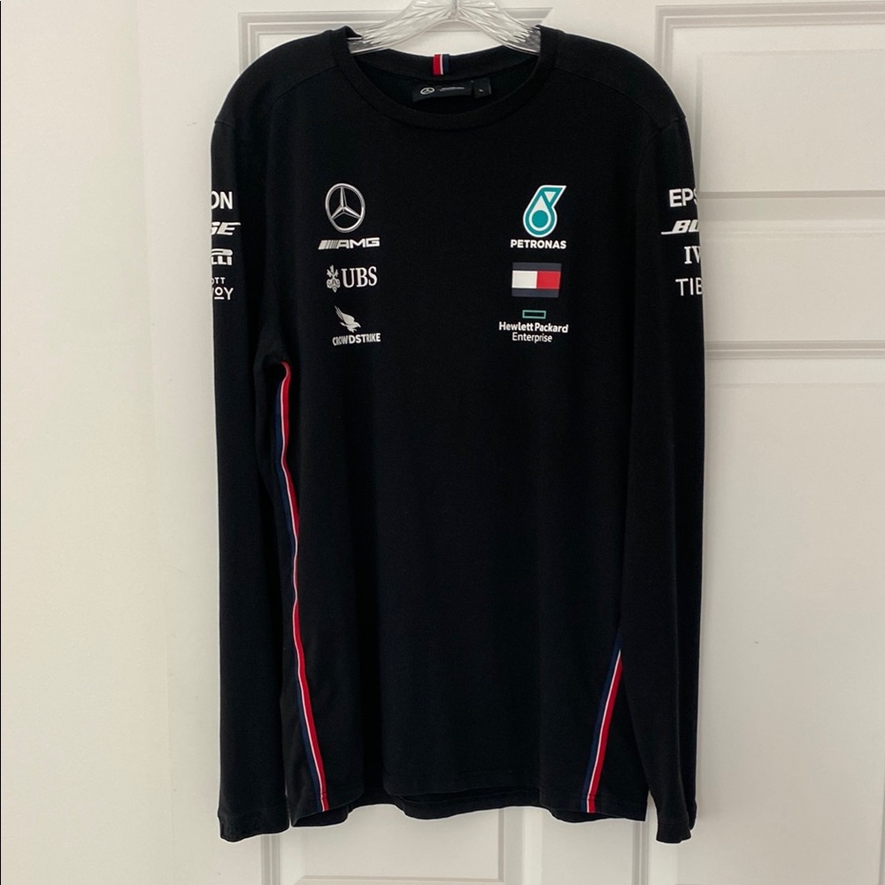Formula 1 Black Long Sleeve Tee with Mercedes-AMG Petronas Design
